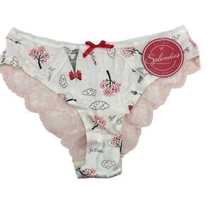 Splendies  Parisian Print and Lace Panties Womens Size Small